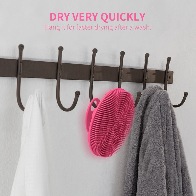 BEAUTAIL Silicone Body Scrubber  BEAUTAIL Shower Bath Scrubber  More Hygienic Than Traditional Loofah  Lather Nicely  Long Lasting  Gentle Exfoliating Brush for Women Men Baby Sensitive Skin  1 Pack  Rose - Image 5